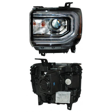 Faro gmc sierra 16-18 p/xenon fondo cromado ald203 tyc1 izq odc036