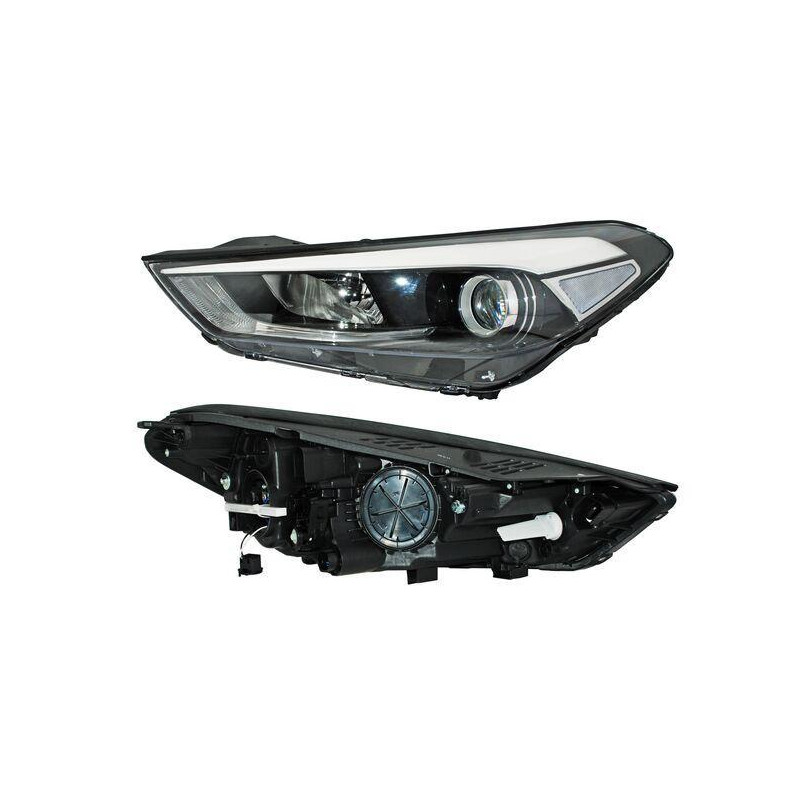 Faro tucson 16-18 elect c/motor leds tyc izq