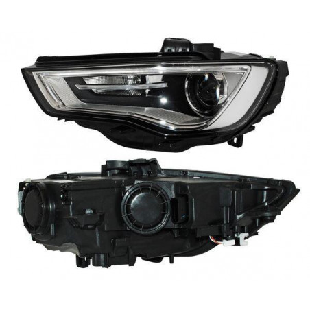 Faro audi a3 13-16 elect c/motor leds tyc izq