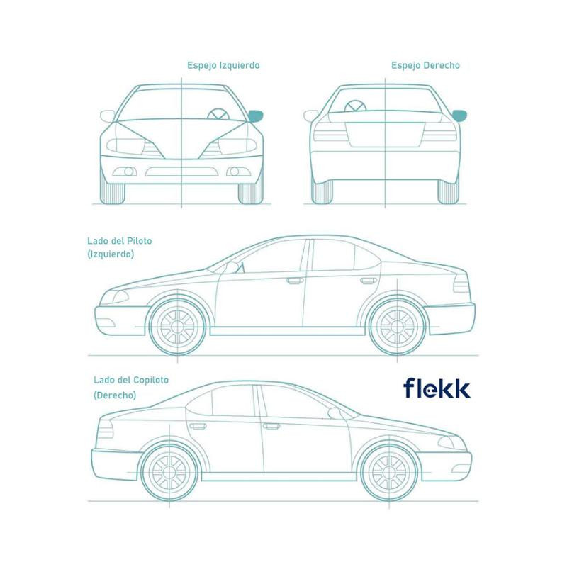 Espejos, Ford Focus, Derecha, 2012 al 2014